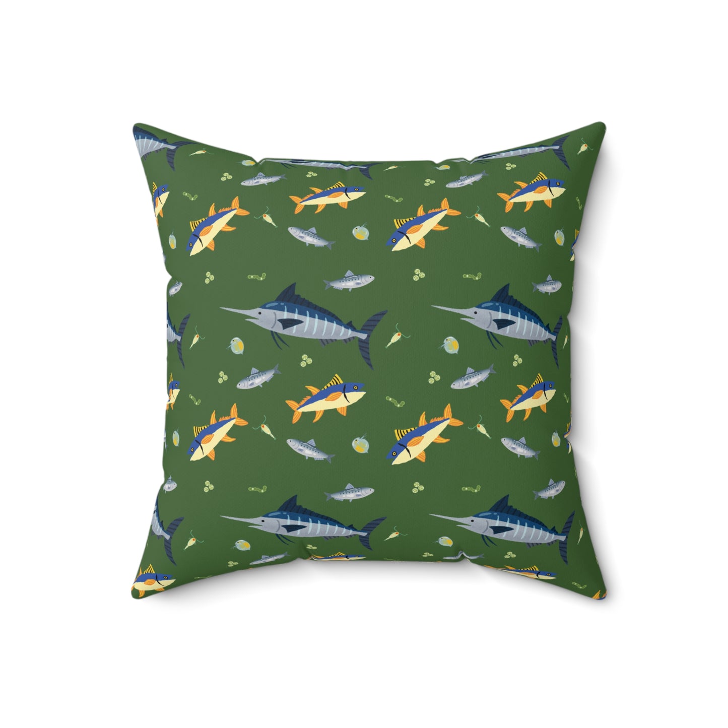 Marine Food Chain Lux Faux Suede Throw Pillow with Insert - 18" x 18", 20" x 20"