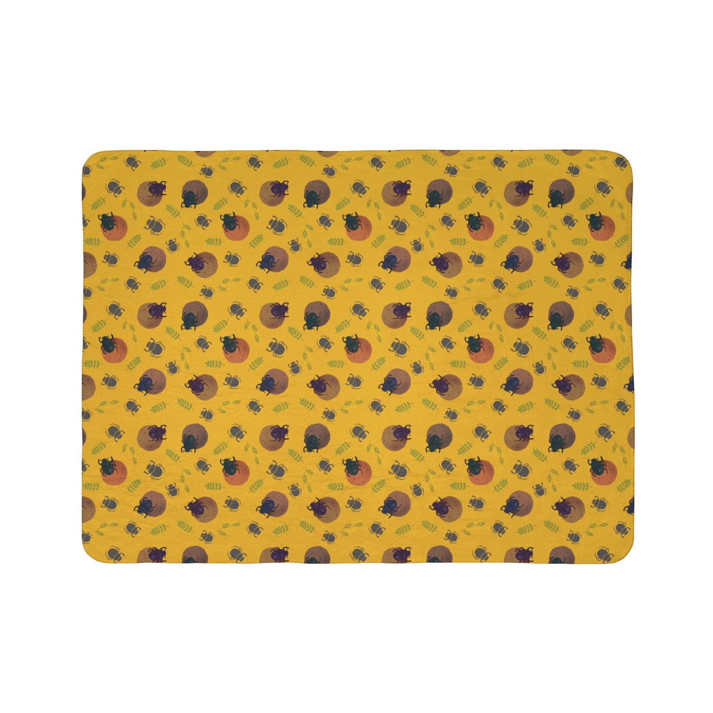 Dung Beetle Fleece Sherpa Blanket