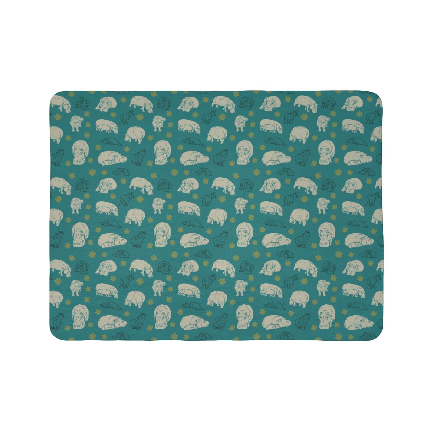 Hippo Pod Fleece Sherpa Blanket