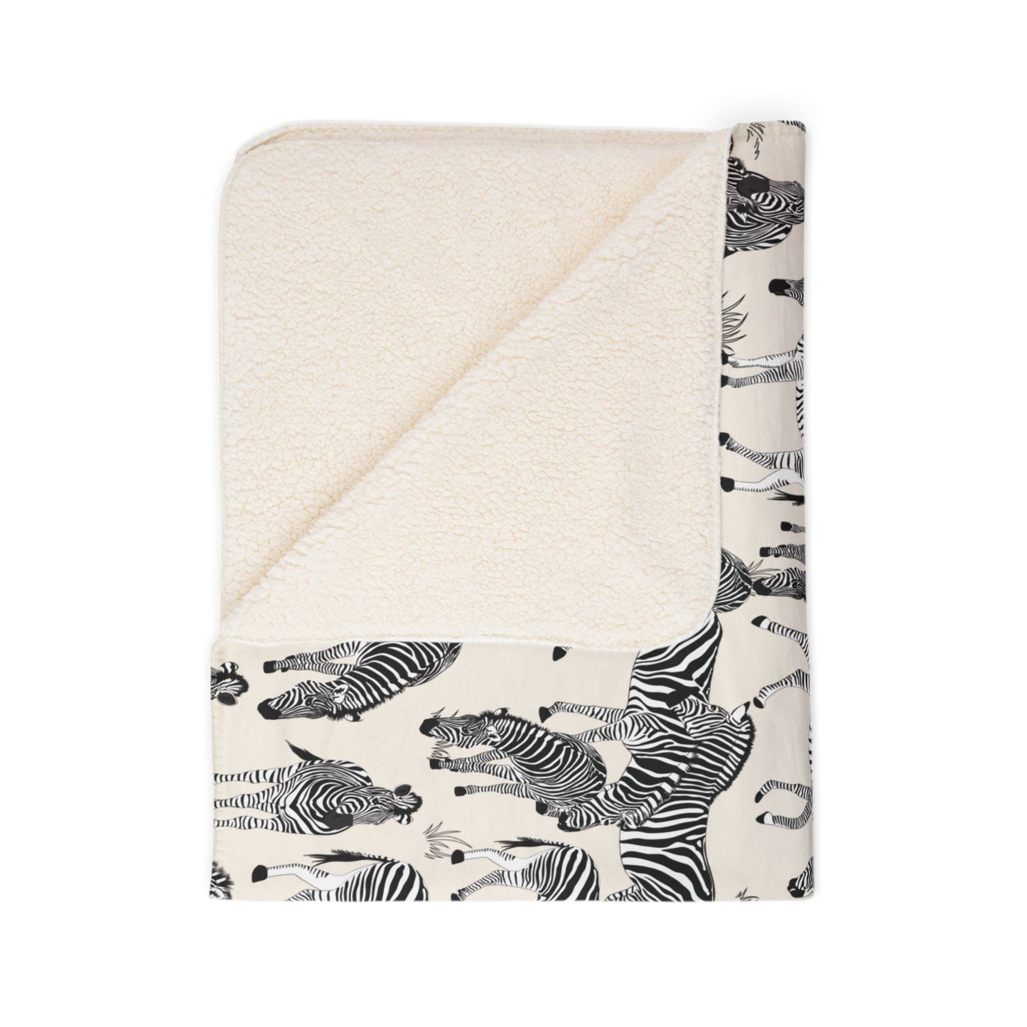 Zebra Herd Fleece Sherpa Blanket