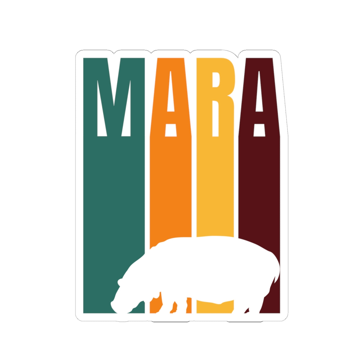 Safari Themed, Hippo, Masai Mara, Vibrant Kiss-Cut Stickers for Laptop, Scrapbooking, Gifts, Eco-Friendly Decor, Customizable Designs