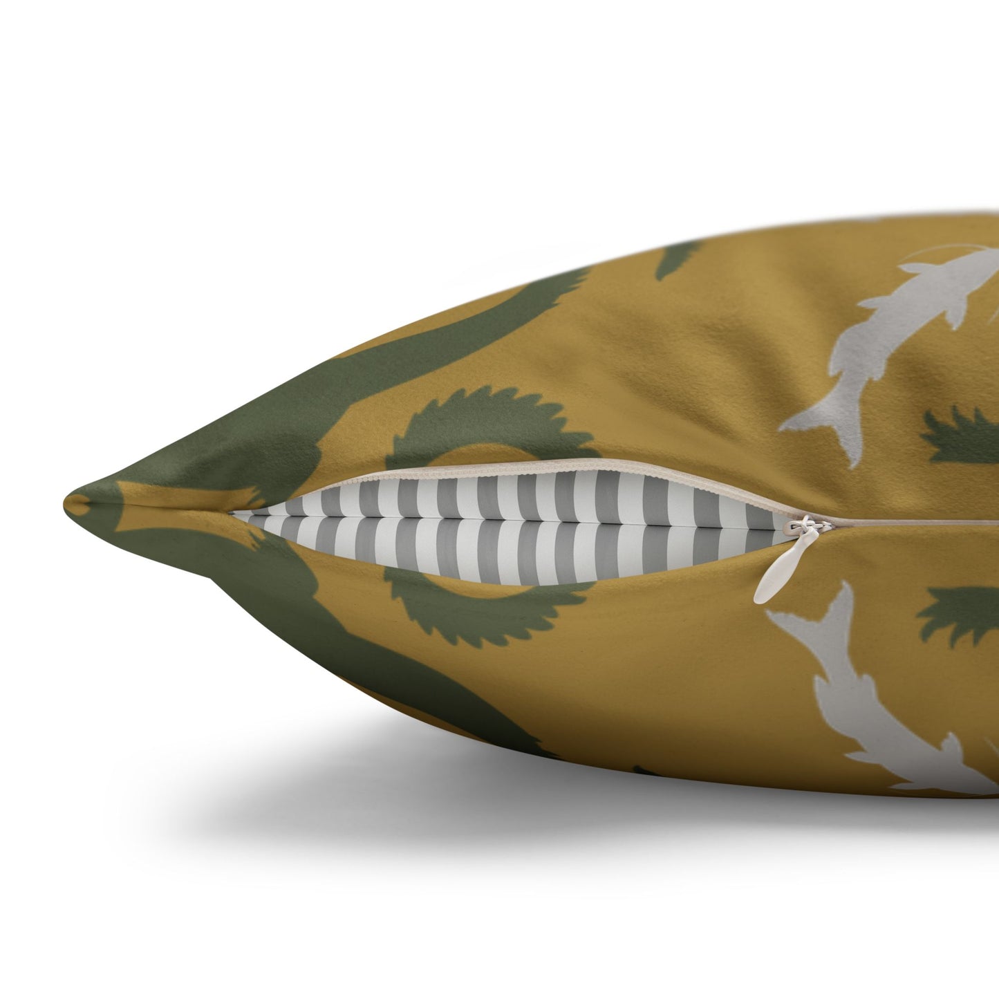 Crocodile Float Lux Faux Suede Throw Pillow Cover – 18" x 18" & 20" x 20"