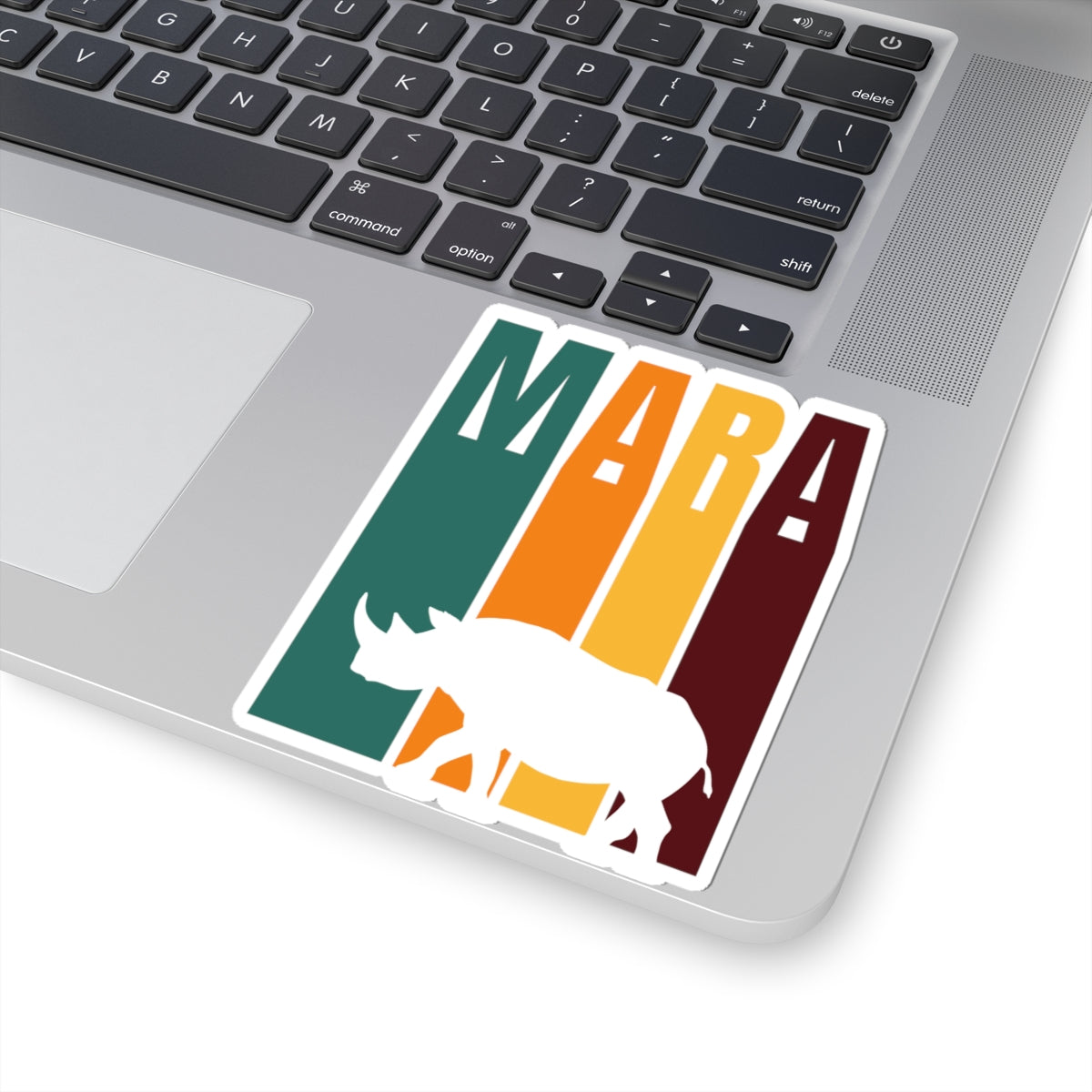 Safari Themed, Rhino, Masai Mara, Vibrant Kiss-Cut Stickers for Laptop, Scrapbooking, Gifts, Eco-Friendly Decor, Customizable Designs