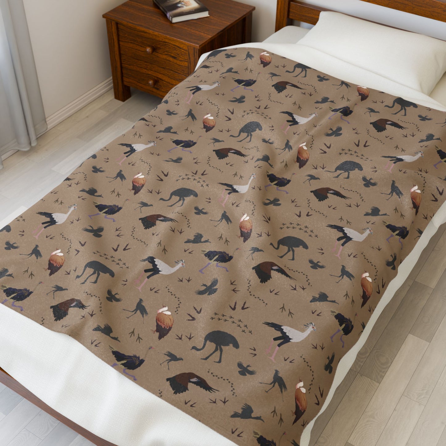 Safari Bird Velveteen Plush Blanket