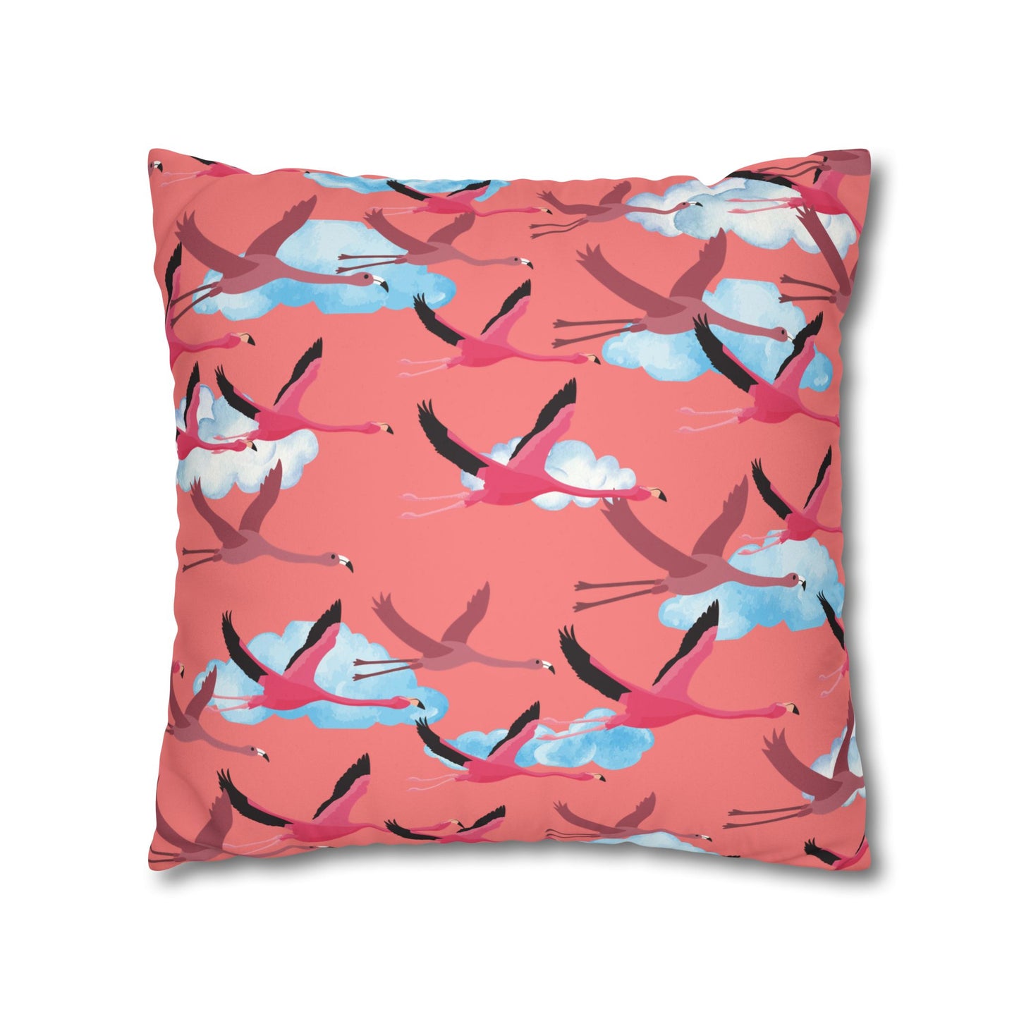 Flying Flamingo Lux Faux Suede Pillow Cover  – 18" x 18" & 20" x 20"