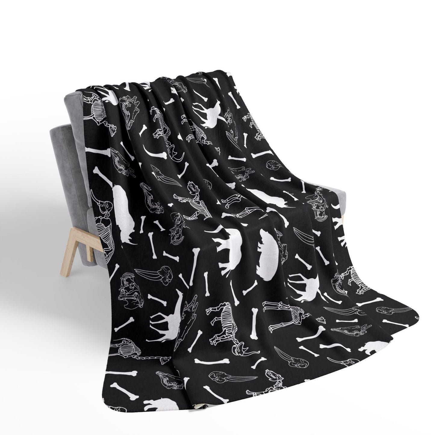 Animal Skeleton Fleece Sherpa Blanket