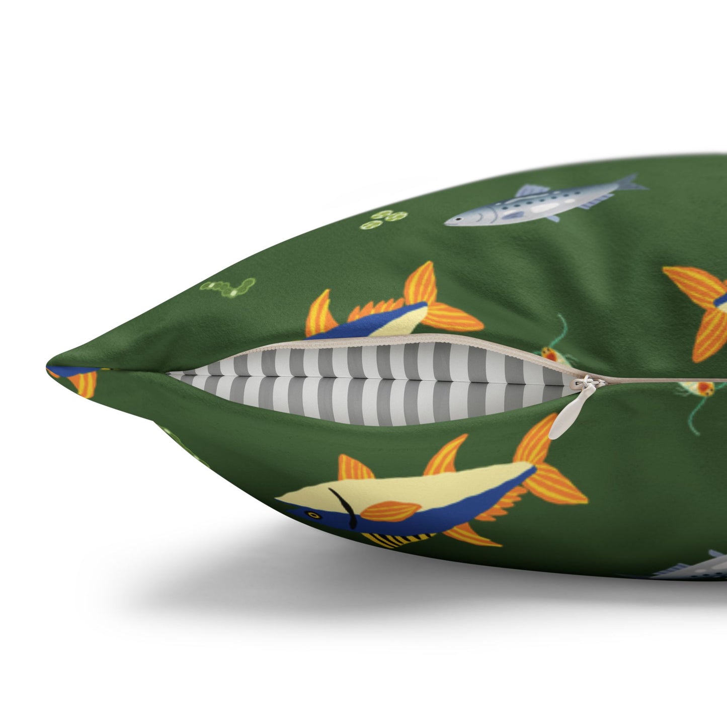 Marine Food Chain Lux Faux Suede Throw Pillow Cover – 18" x 18" & 20" x 20"