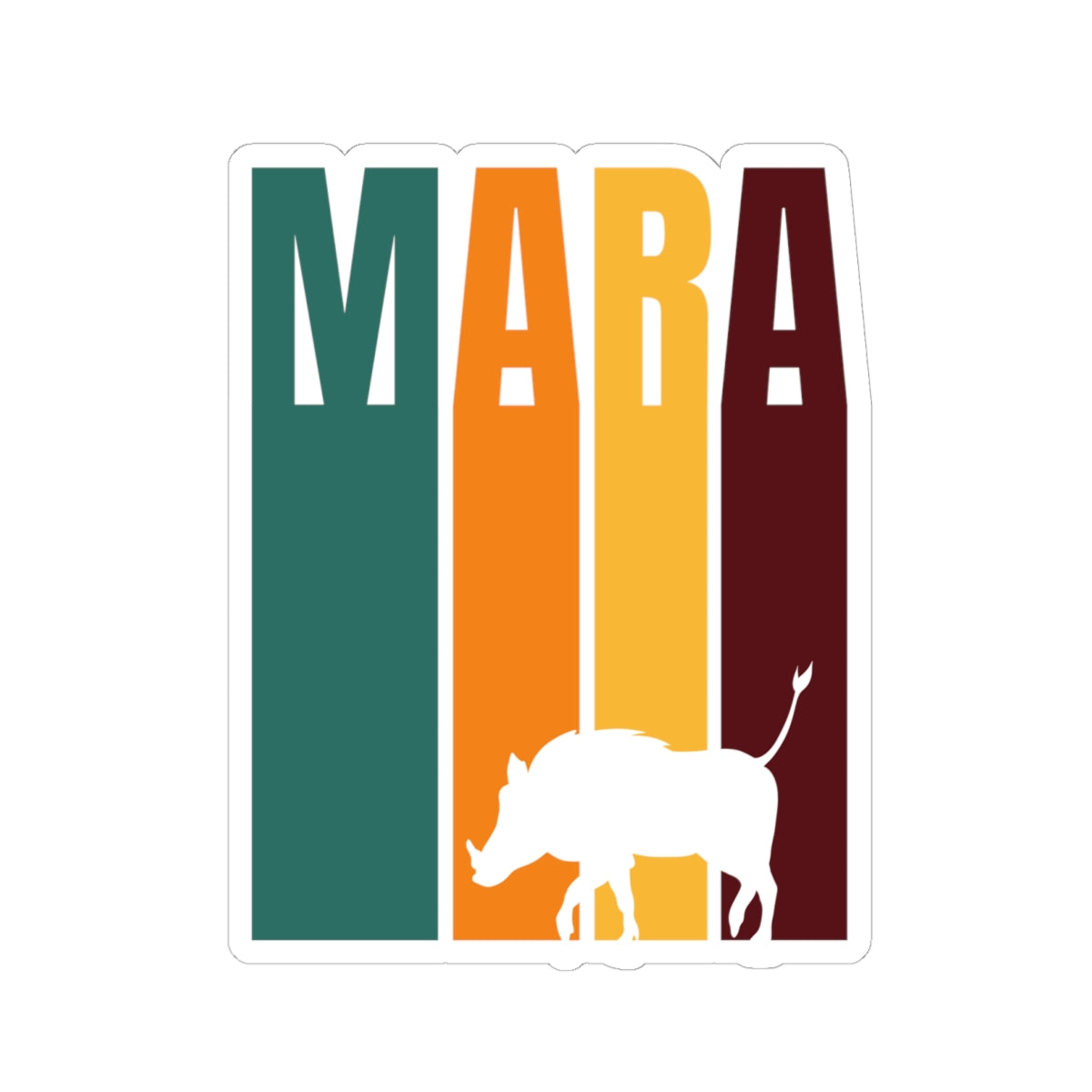 Safari Themed, Warthog, Masai Mara, Vibrant Kiss-Cut Stickers for Laptop, Scrapbooking, Gifts, Eco-Friendly Decor, Customizable Designs