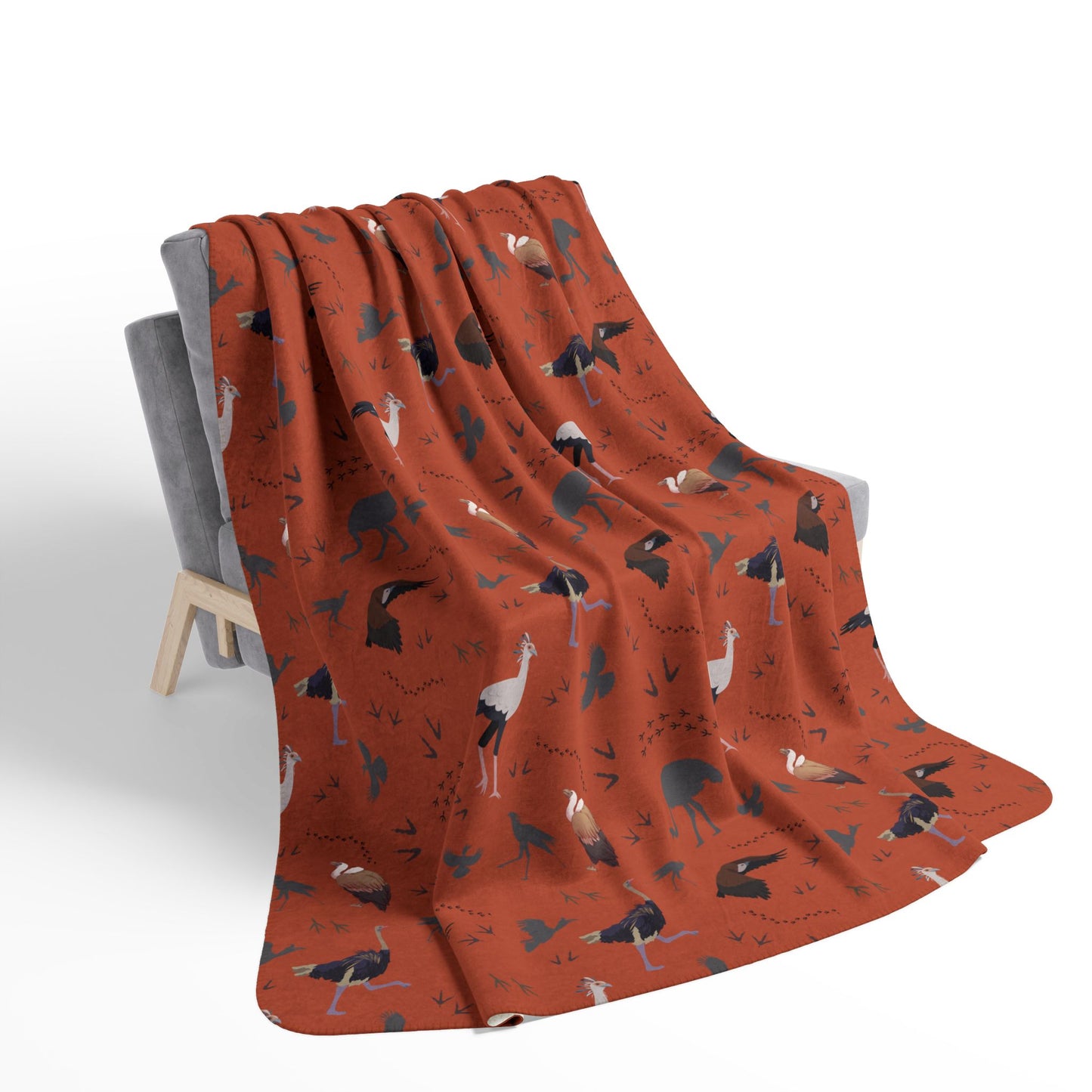 Safari Bird Fleece Sherpa Blanket (Tsavo Dust)