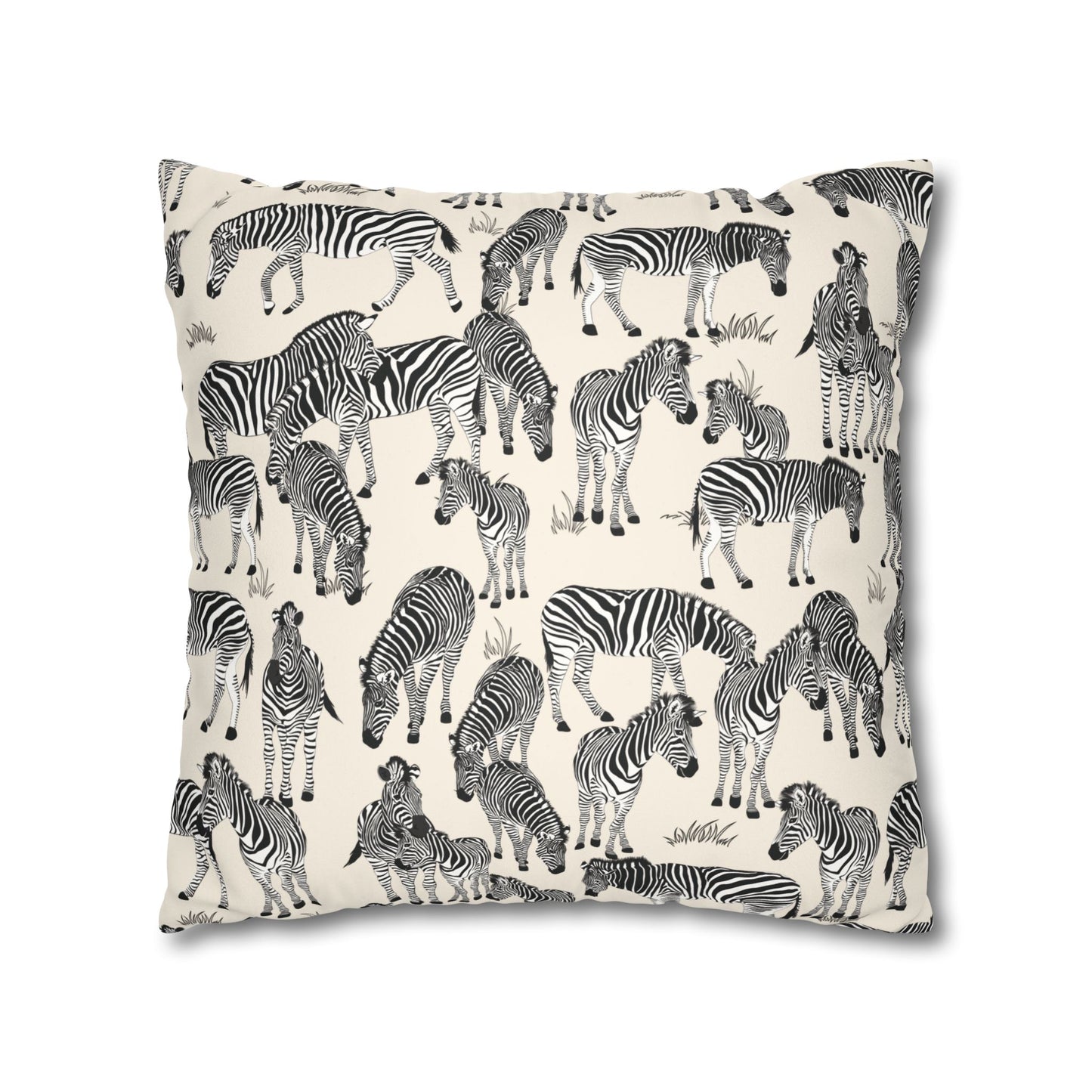 Zebra Herd Lux Faux Suede Throw Pillow Cover – 18" x 18" & 20" x 20"