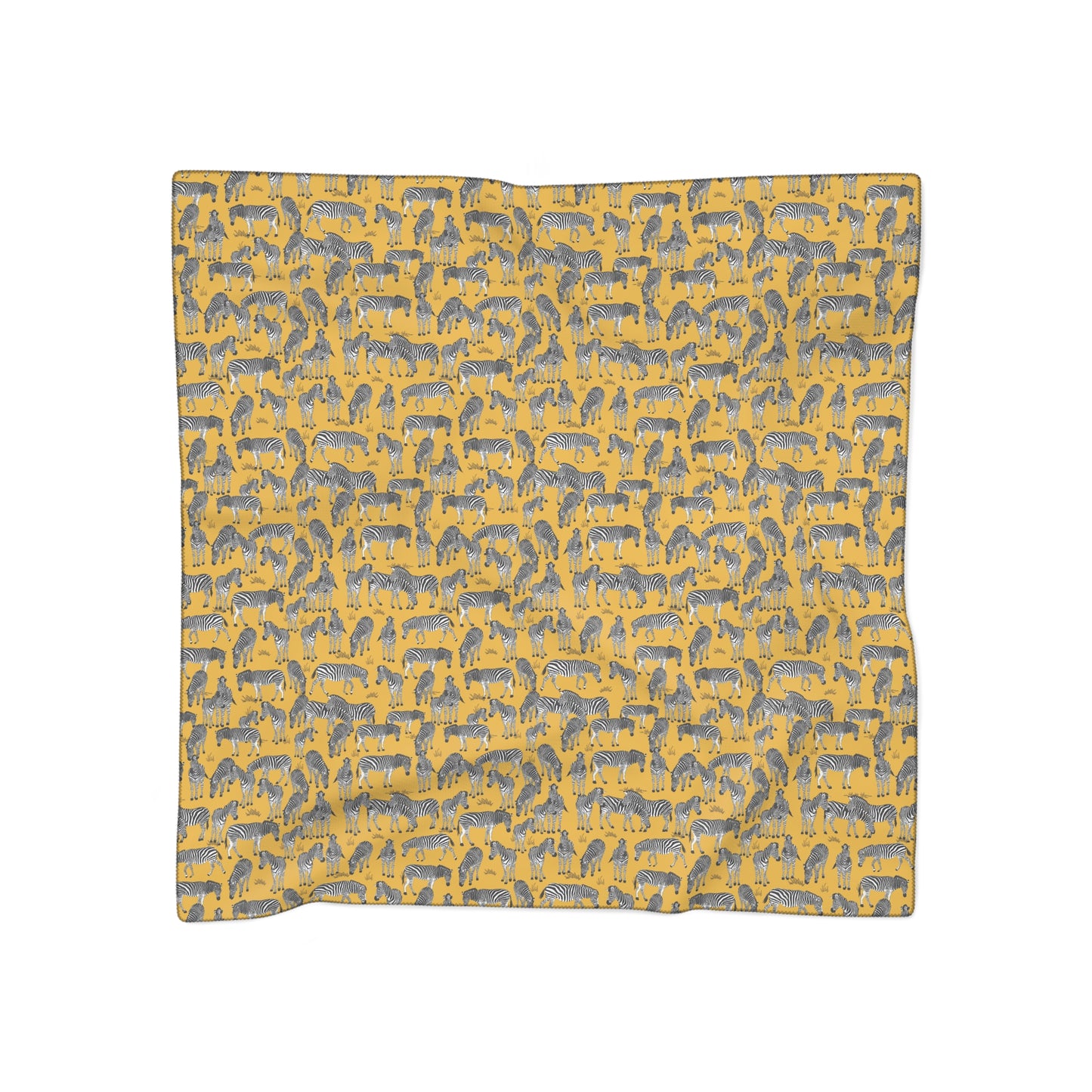 Zebra Herd Print Poly Scarf (Yellow), Stylish Scarf for Animal Lovers, Lightweight Fashion Accessory, Perfect Gift for Any Occasion