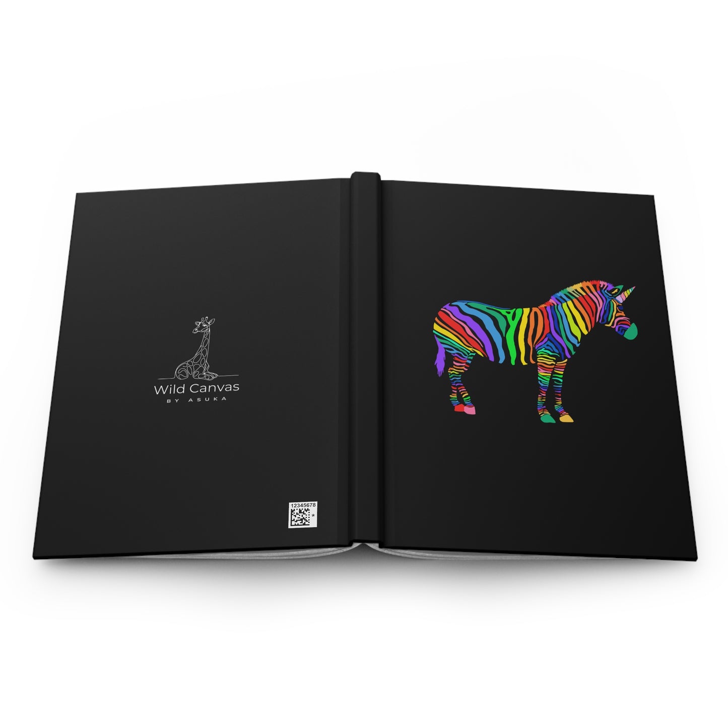 Rainbow Unicorn Zebra Hardcover Journal for Creative Minds, Gift for Artists, Writing, School, Journaling, Dreaming
