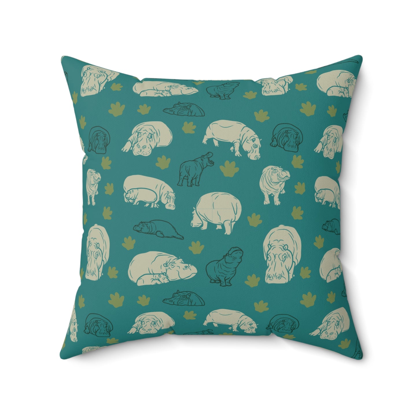 Hippo Pod Lux Faux Suede Throw Pillow with Insert - 18" x 18", 20" x 20"