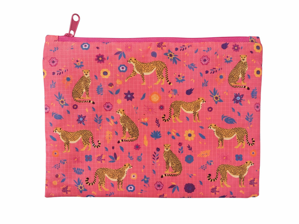 Cheetah Pink Travel Pouch | Recycled Ripstop Organizer