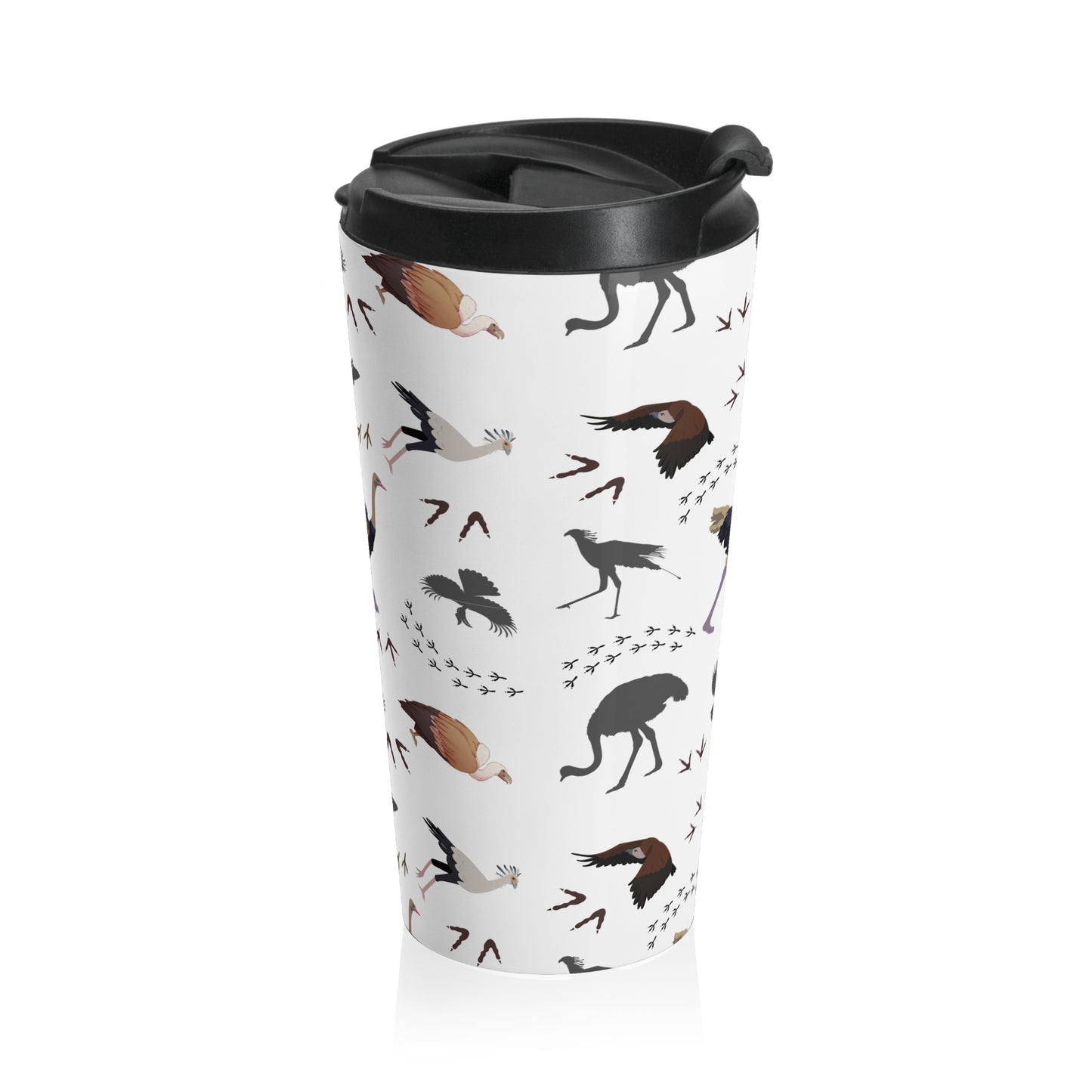 Safari Bird Pattern Stainless Steel Travel Mug | Stylish Travel Tumbler | Perfect Gift for Animal Lovers, Nature Enthusiasts, or Travel Junkies