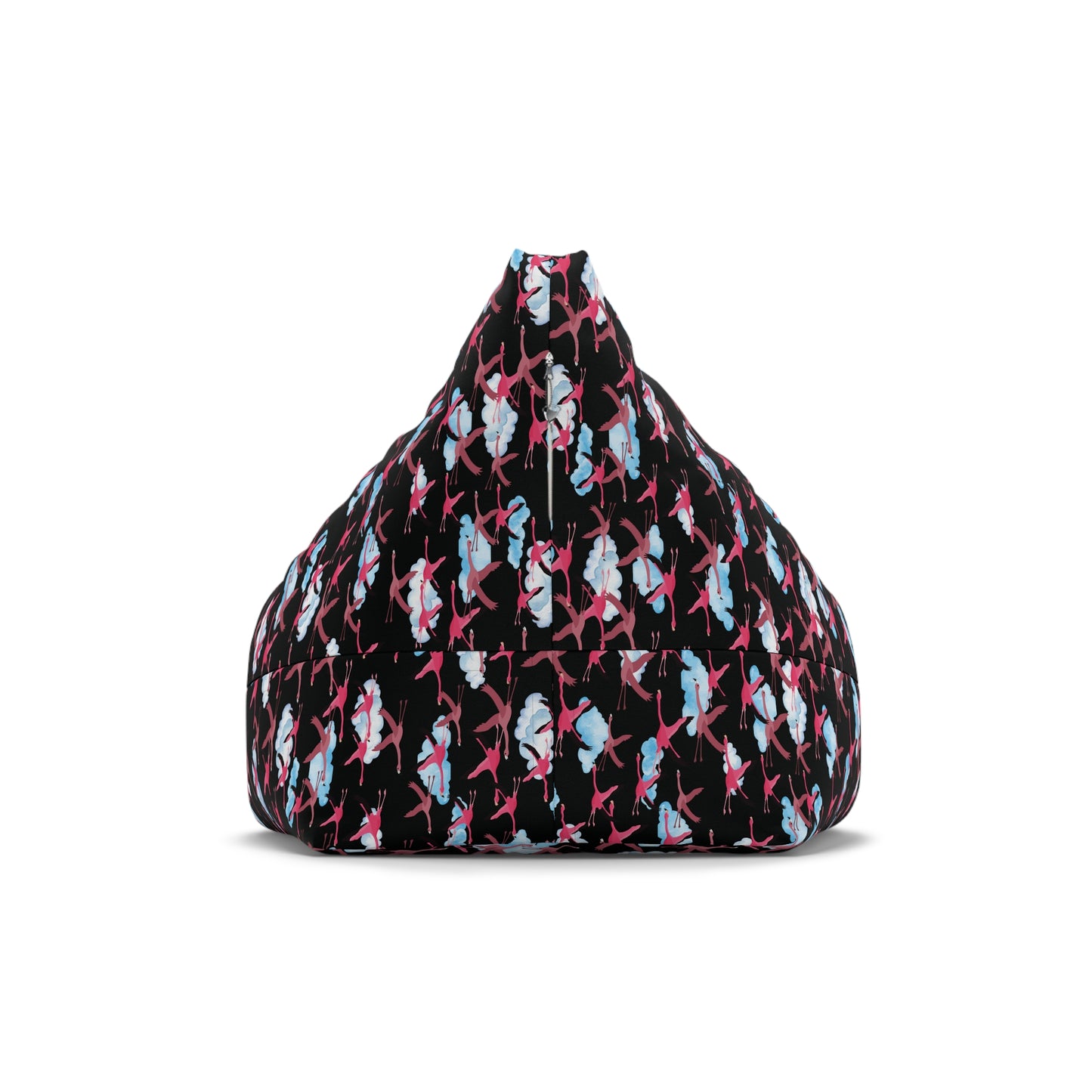 Bean Bag Chair Cover - Flying Flamingo Pattern (Black)