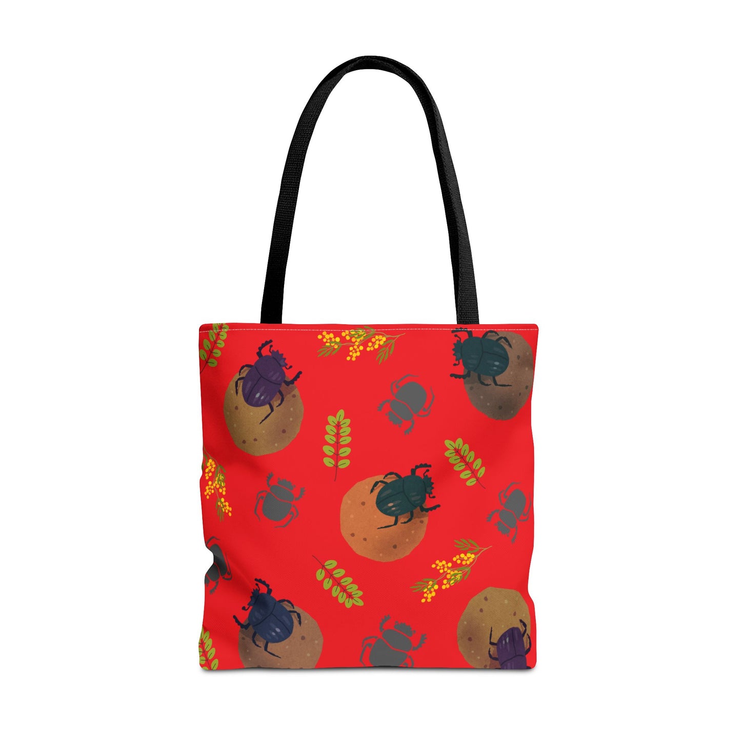 Whimsical Dung Beetle Tote Bag (Red), Perfect for Animal Lovers, Halloween, Eco-Friendly Bag, Gift for Pet Owners, Shopping Bag, Halloween Gift