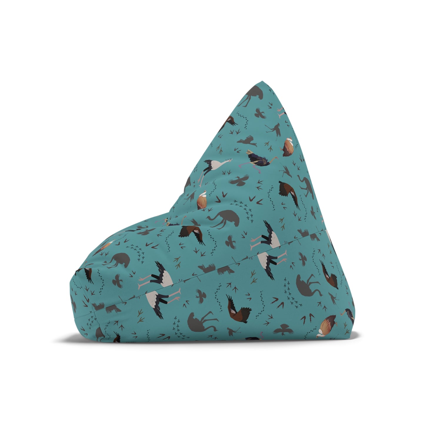 Bean Bag Chair Cover - Safari Bird Pattern (Teal)