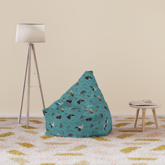 Bean Bag Chair Cover - Safari Bird Pattern (Teal)