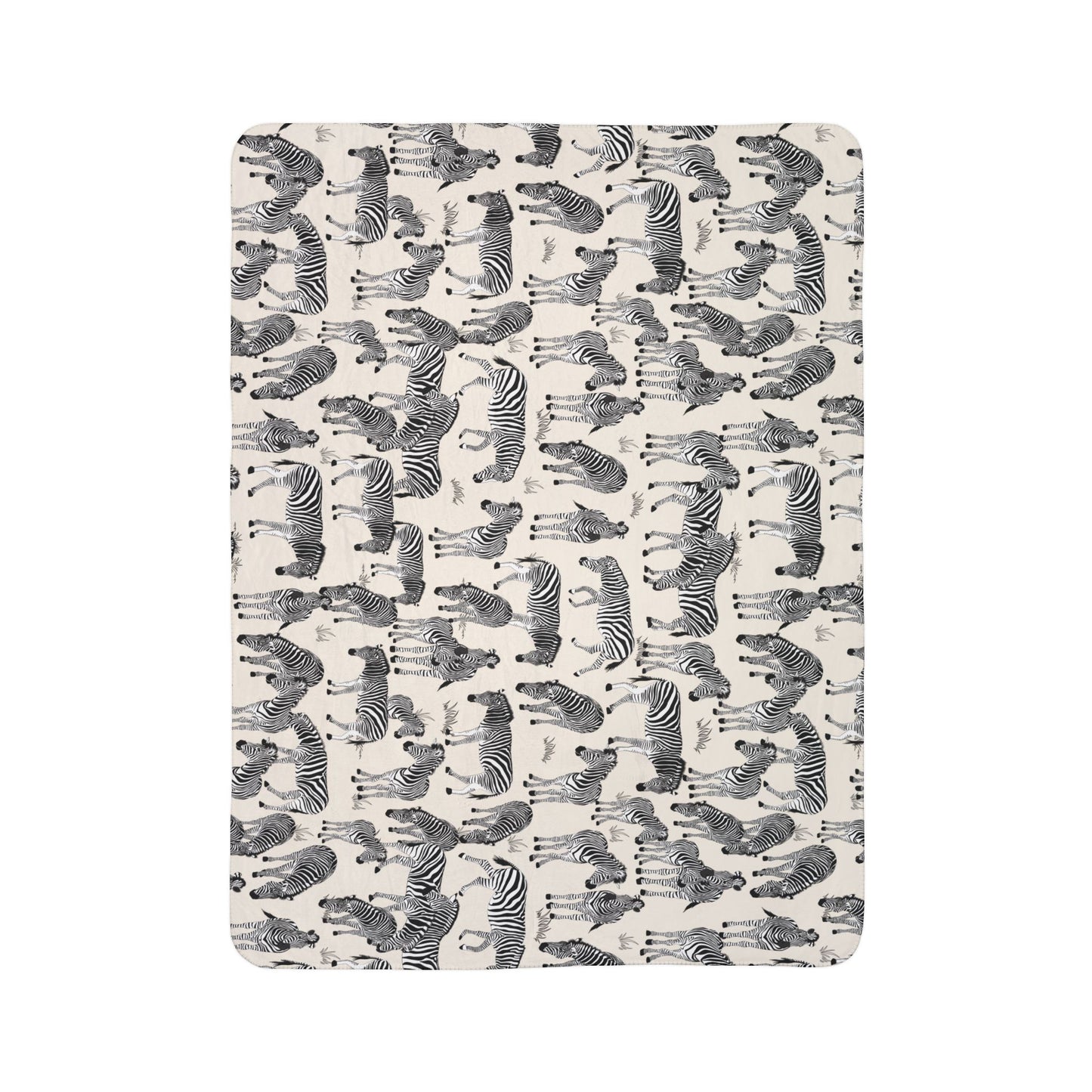 Zebra Herd Fleece Sherpa Blanket