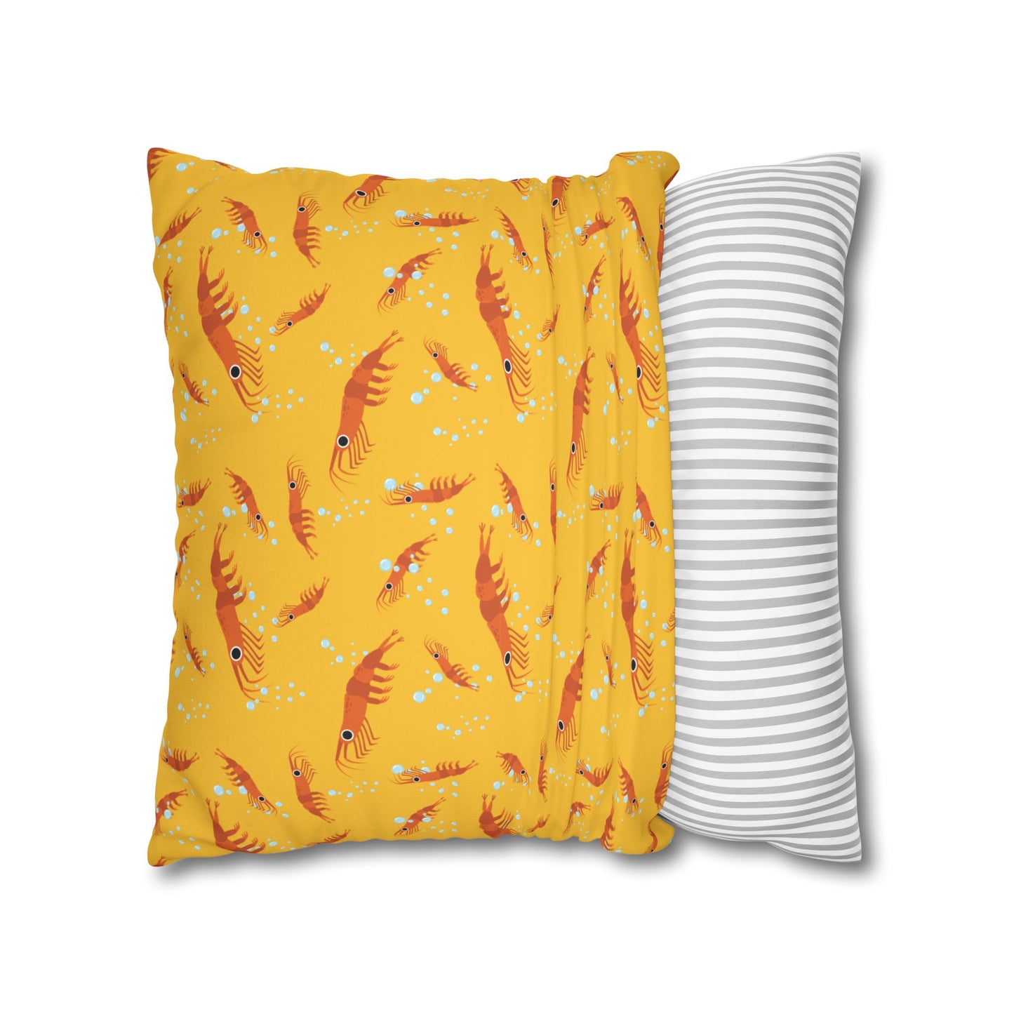 Dancing Shrimp Lux Faux Suede Throw Pillow Cover – 18" x 18" & 20" x 20"