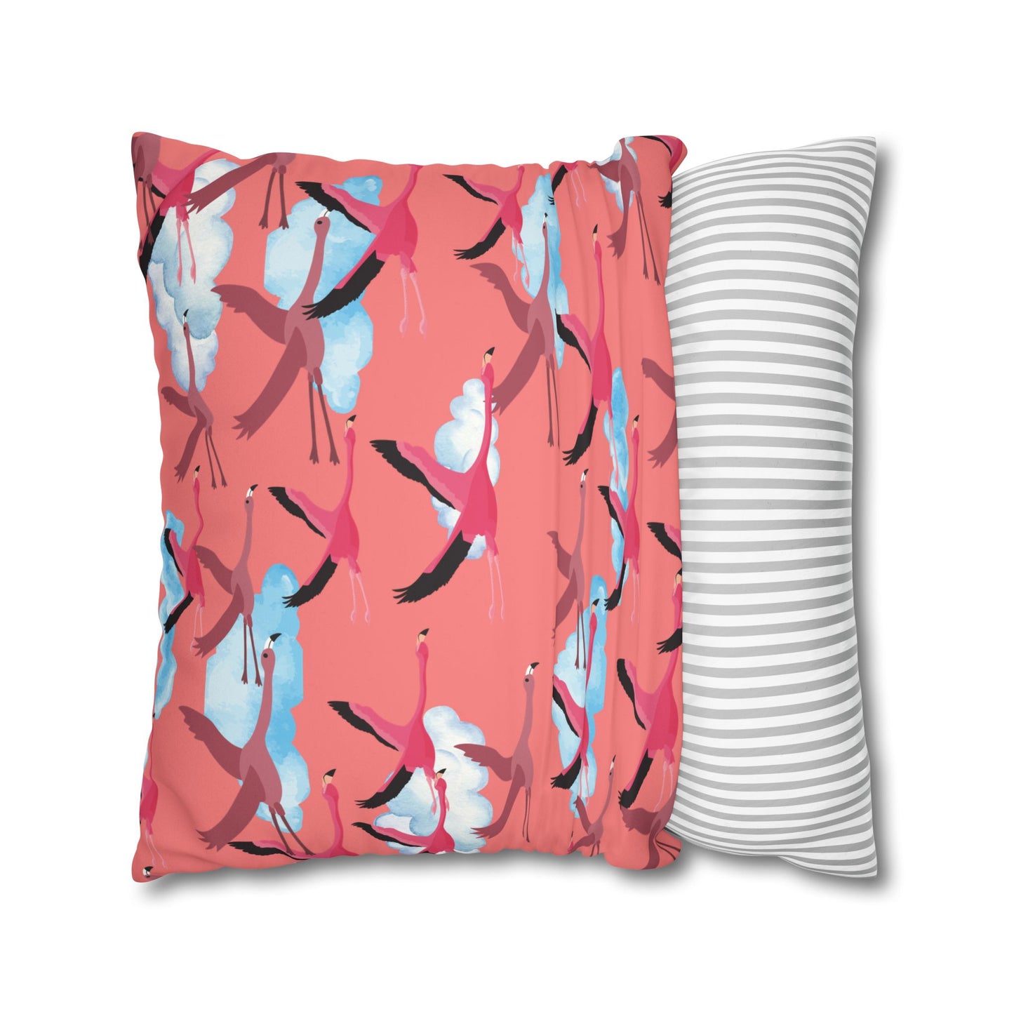 Flying Flamingo Lux Faux Suede Pillow Cover  – 18" x 18" & 20" x 20"