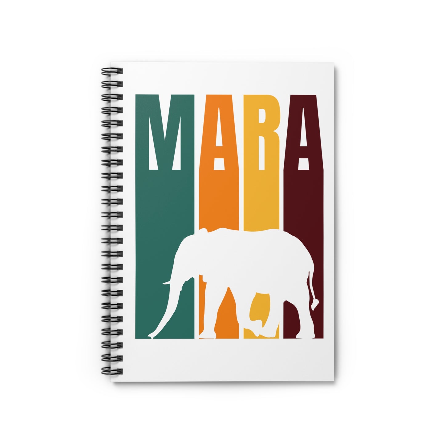 Elephant in the Mara Spiral Notebook - Ruled Line | Eco-Friendly Journal, Masai Mara Safari, Travel Planner, Gift for Animal Lovers, Creative Writing, Nature Enthusiasts
