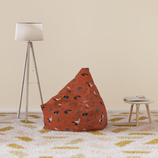 Bean Bag Chair Cover - Safari Bird Pattern (Tsavo Dust)
