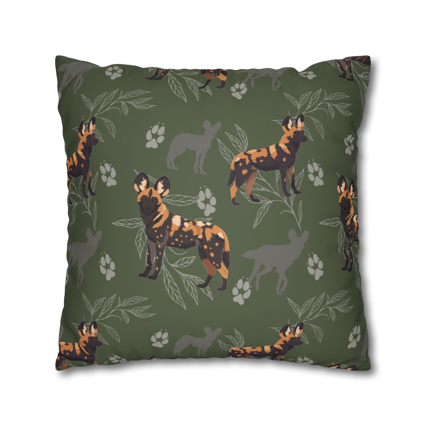 Wild Dog Pack Lux Faux Suede Throw Pillow Cover – 18" x 18" & 20" x 20"
