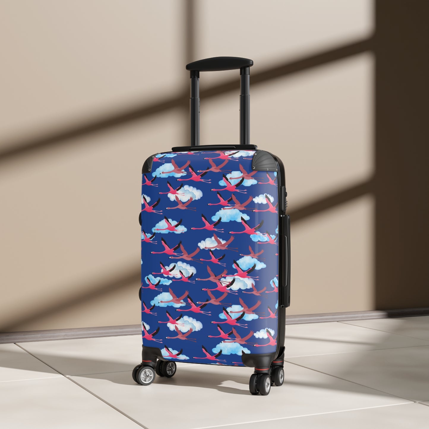 Stylish Flying Flamingo Travel Suitcase with Airplane Design, Luggage for Travelers, Custom Travel Bag, Vacation Essentials, Chic Carry-On
