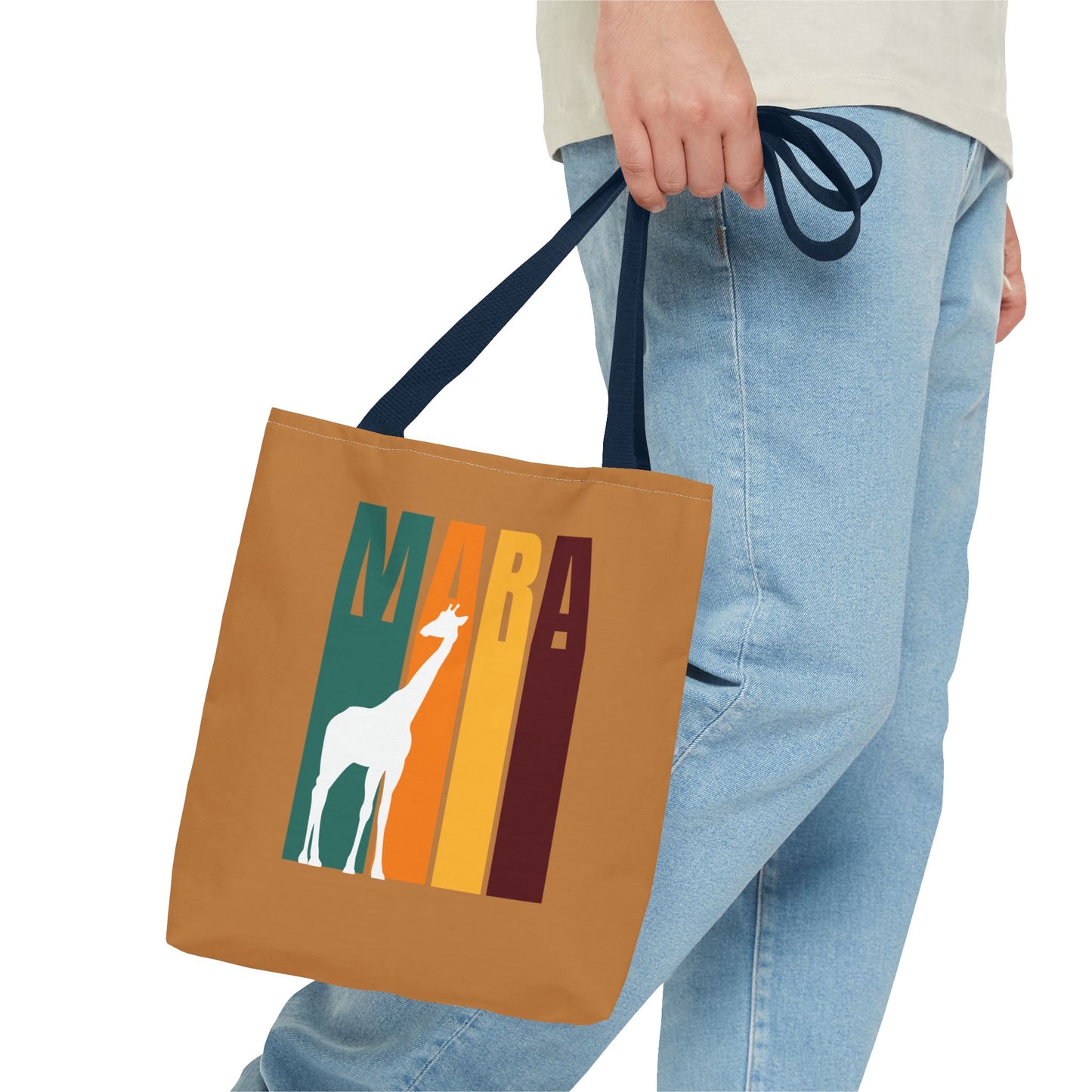 Giraffe Print Tote Bag (Light Brown), Masai Mara Safari, Eco-Friendly Shopping Tote, Stylish Animal Lovers Gift, Casual Handbag, Birthday or Holiday Gift