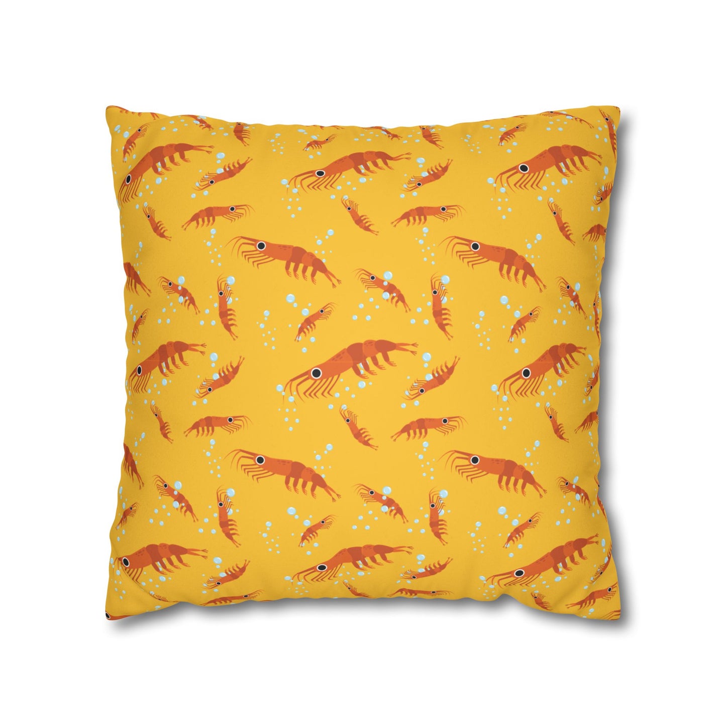 Dancing Shrimp Lux Faux Suede Throw Pillow Cover – 18" x 18" & 20" x 20"