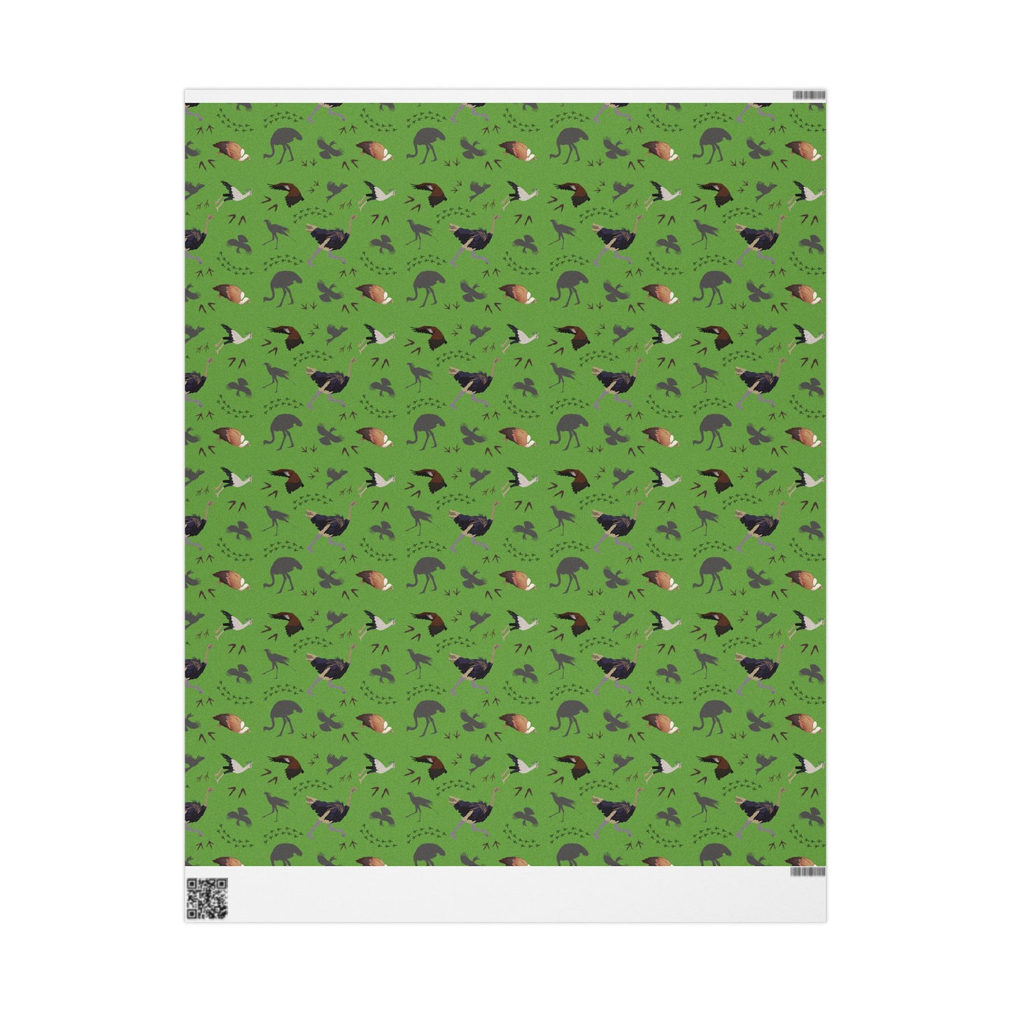 Whimsical Safari Bird Wrapping Paper (Green)