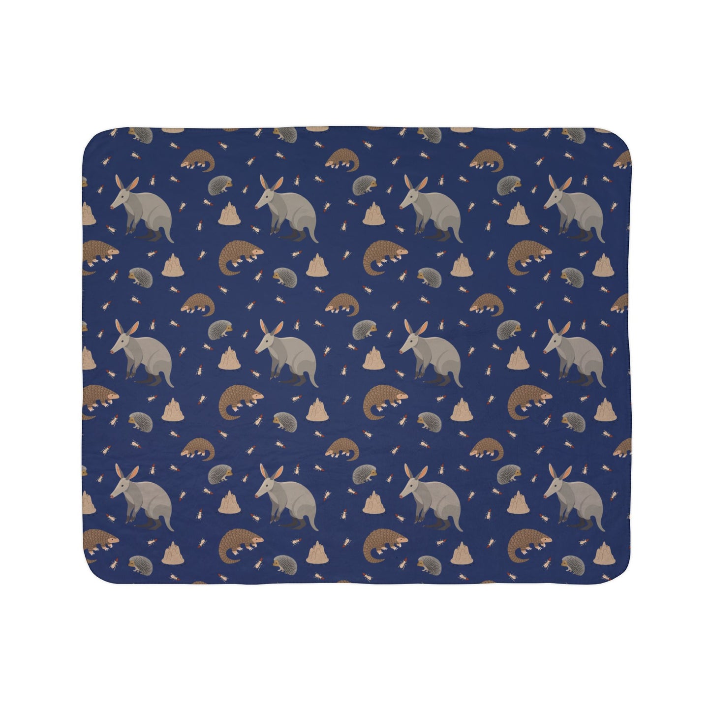 Nocturnal Animal Fleece Sherpa Blanket