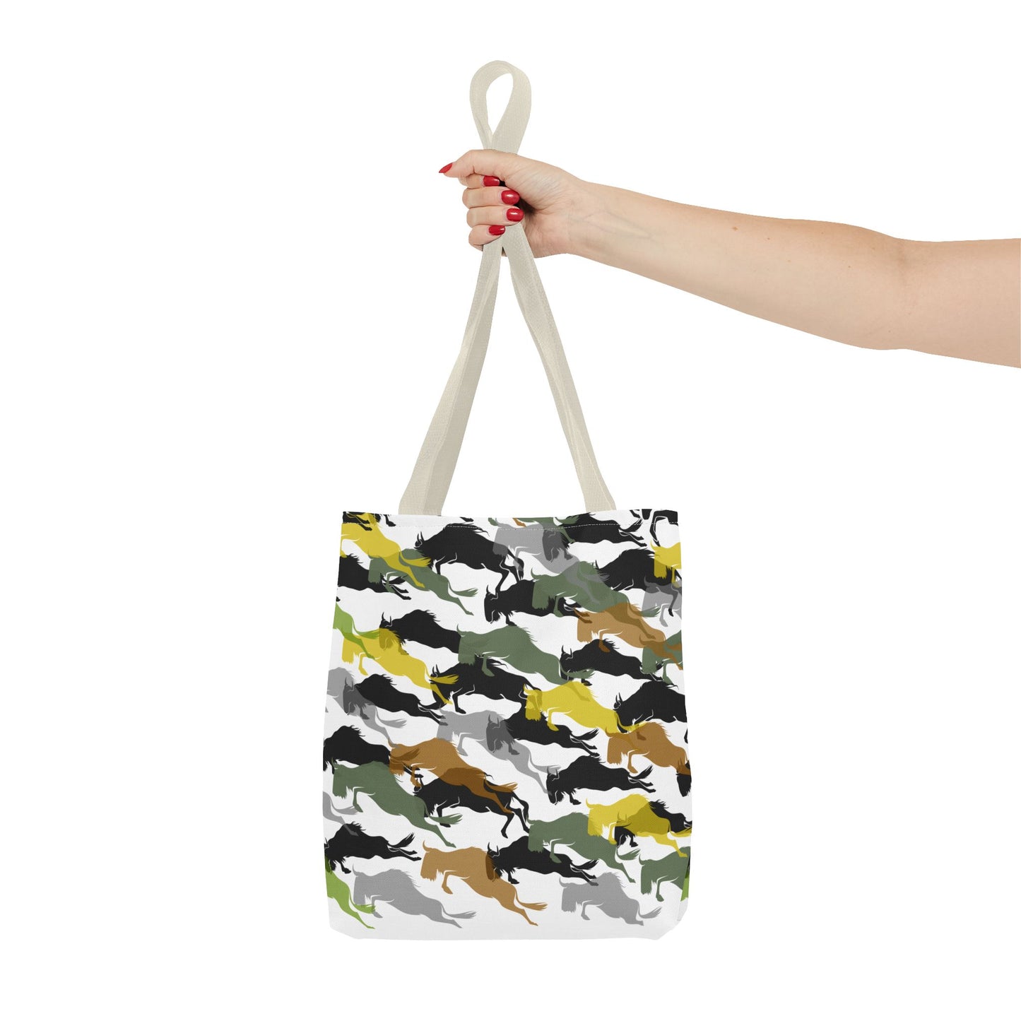 Wildebeest Crossing Tote Bag - White