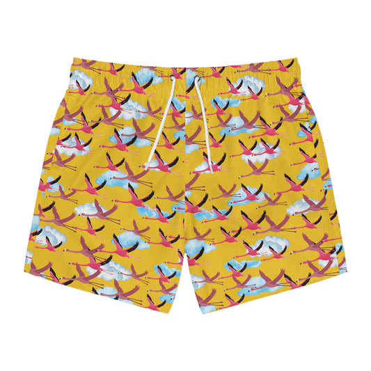 Flying Flamingo Swim Trunks