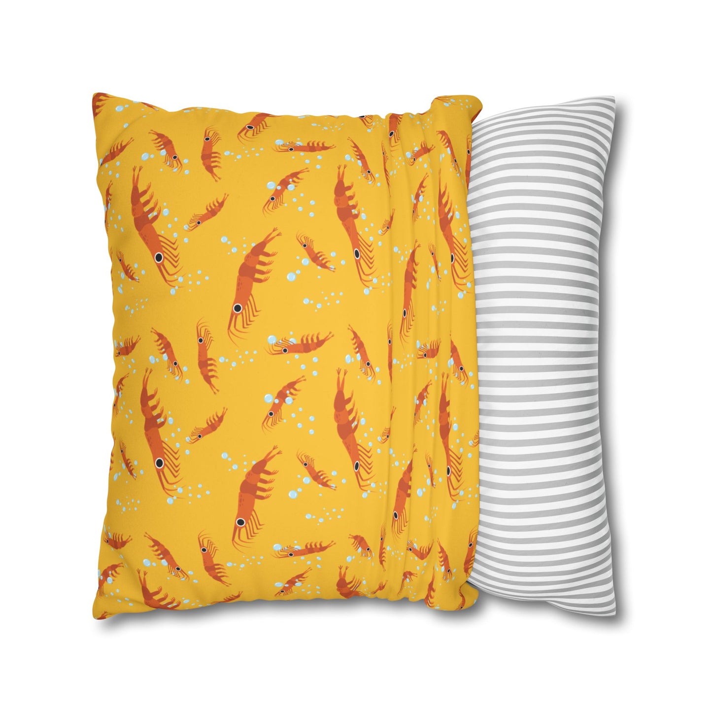 Dancing Shrimp Lux Faux Suede Throw Pillow Cover – 18" x 18" & 20" x 20"