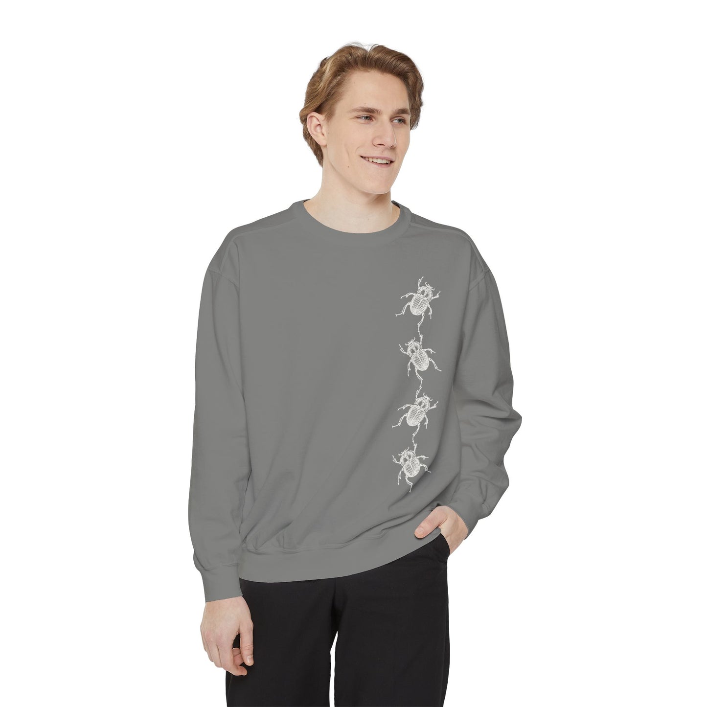 Dung Beetle Chain Design Sweatshirt, Cozy Unisex Pullover, Perfect for Nature Lovers, Gifts for Biologists, Casual Layering Piece