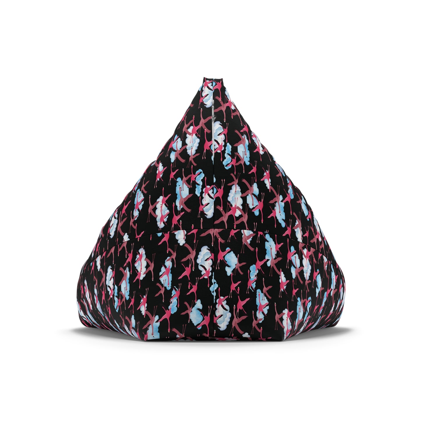 Bean Bag Chair Cover - Flying Flamingo Pattern (Black)