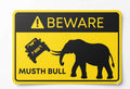 Sticker - Wildlife Warning Sign - Elephant