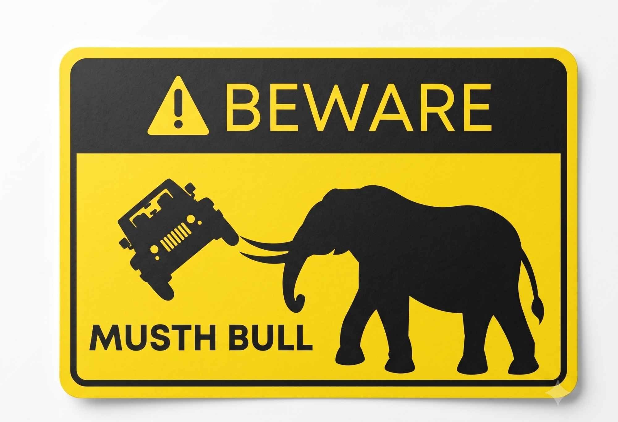 Sticker - Wildlife Warning Sign - Elephant