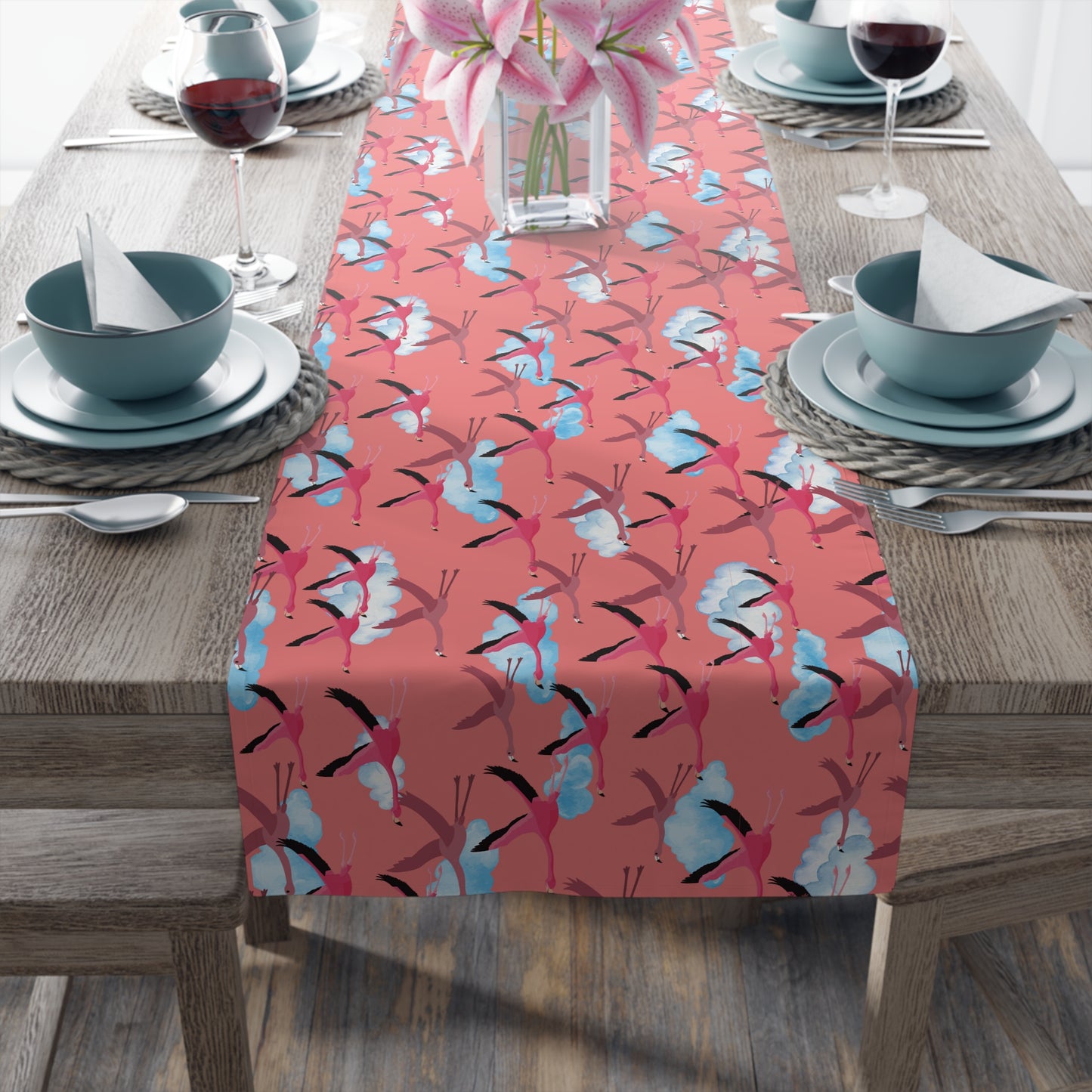 Table Runner - Flying Flamingo