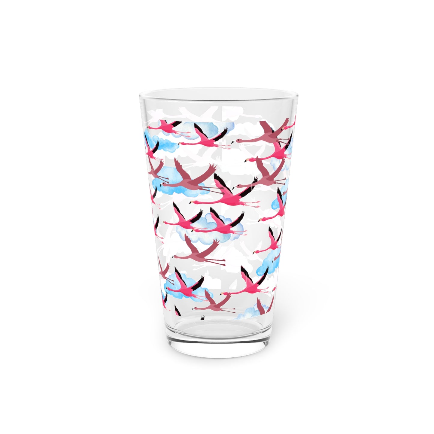 Flying Flamingo Print Pint Glass