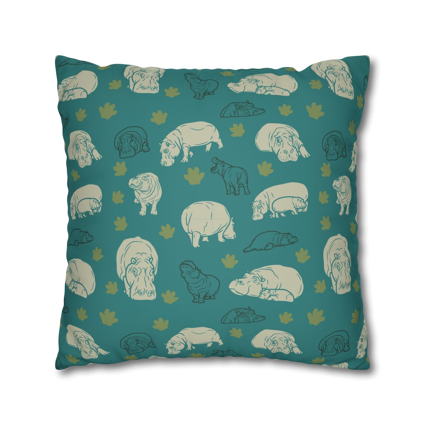 Hippo Pod Lux Faux Suede Throw Pillow Cover – 18" x 18" & 20" x 20"