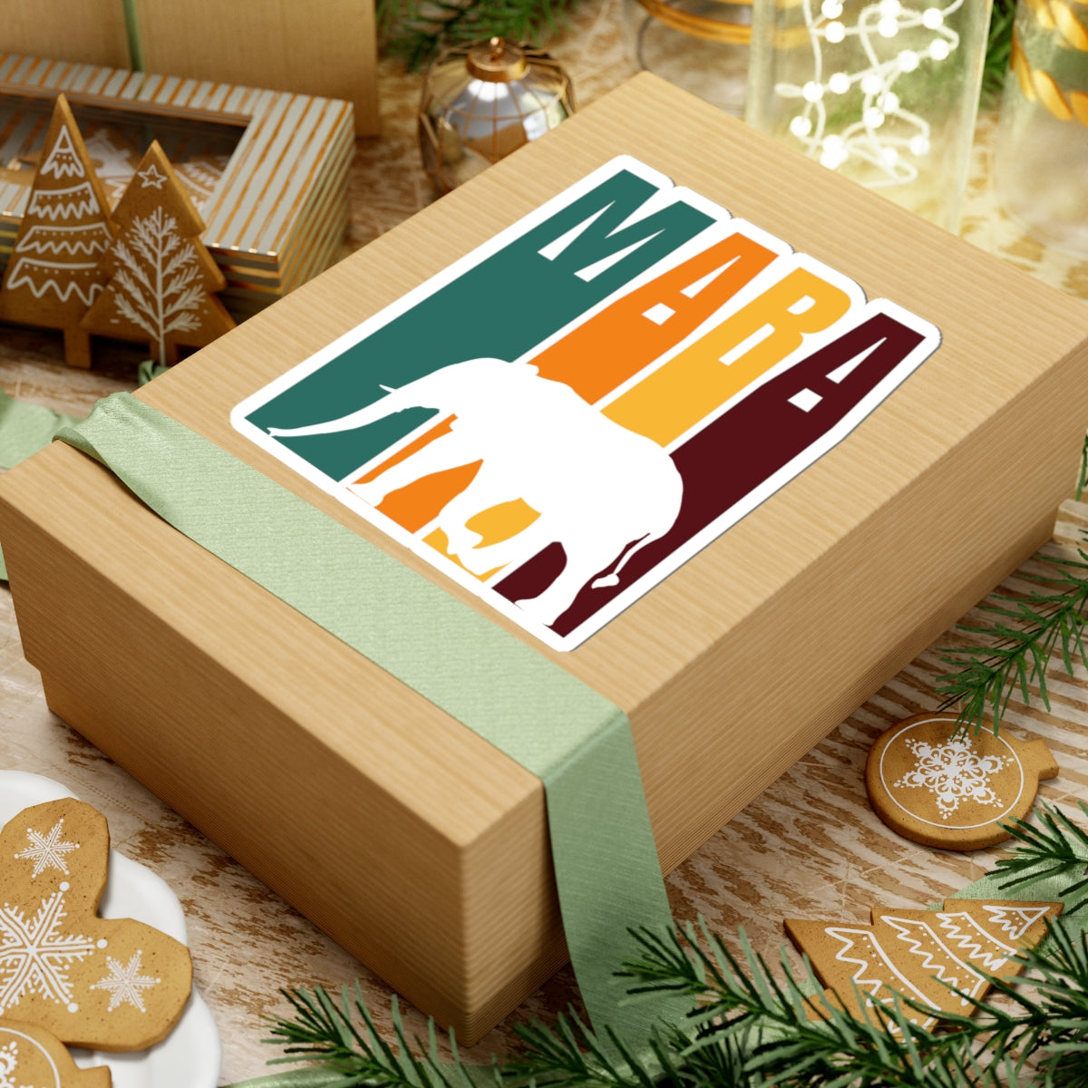 Safari Themed, Elephant, Masai Mara, Vibrant Kiss-Cut Stickers for Laptop, Scrapbooking, Gifts, Eco-Friendly Decor, Customizable Designs