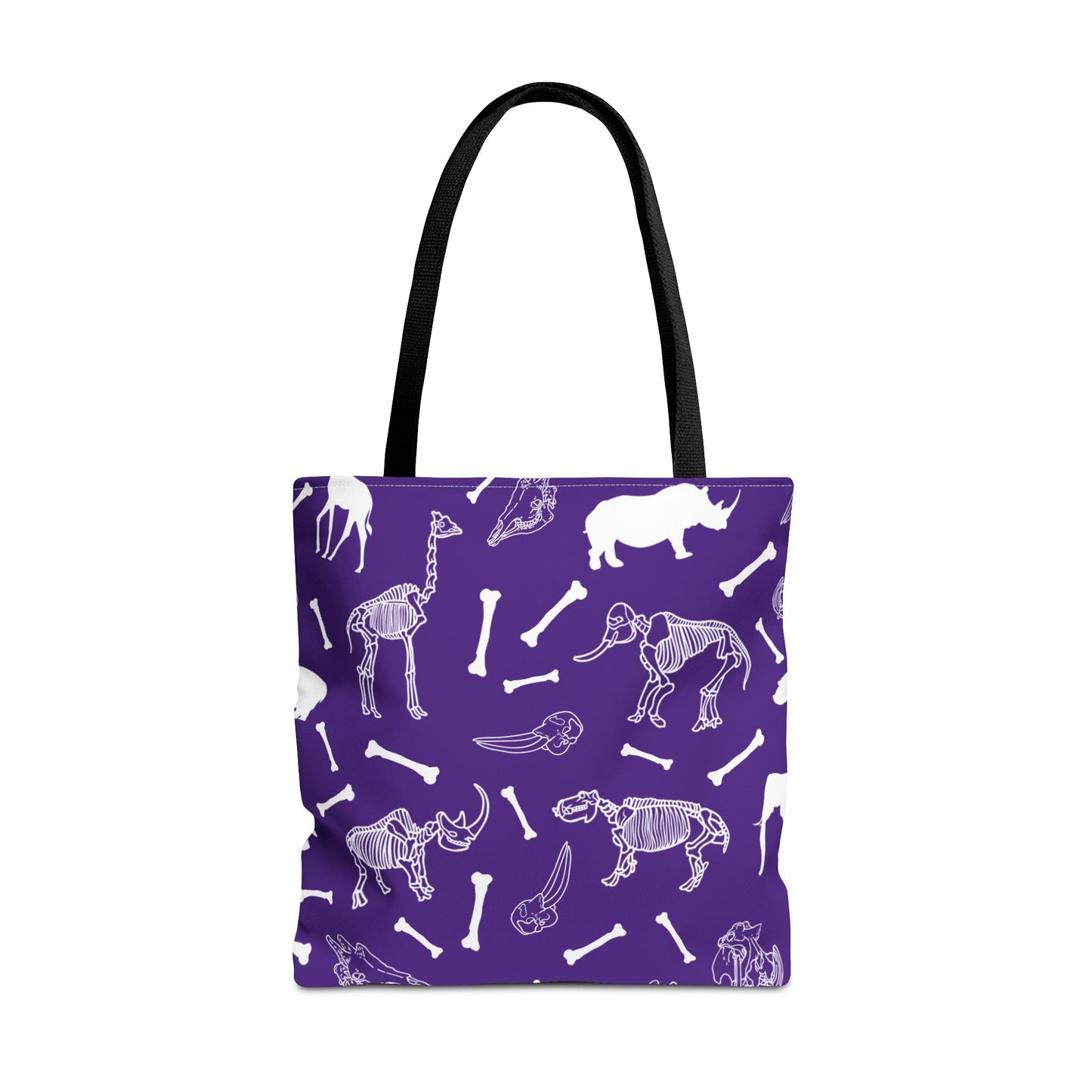 Whimsical Animal Skeletons Tote Bag (Purple), Perfect for Animal Lovers, Halloween, Eco-Friendly Bag, Gift for Pet Owners, Shopping Bag, Halloween Gift