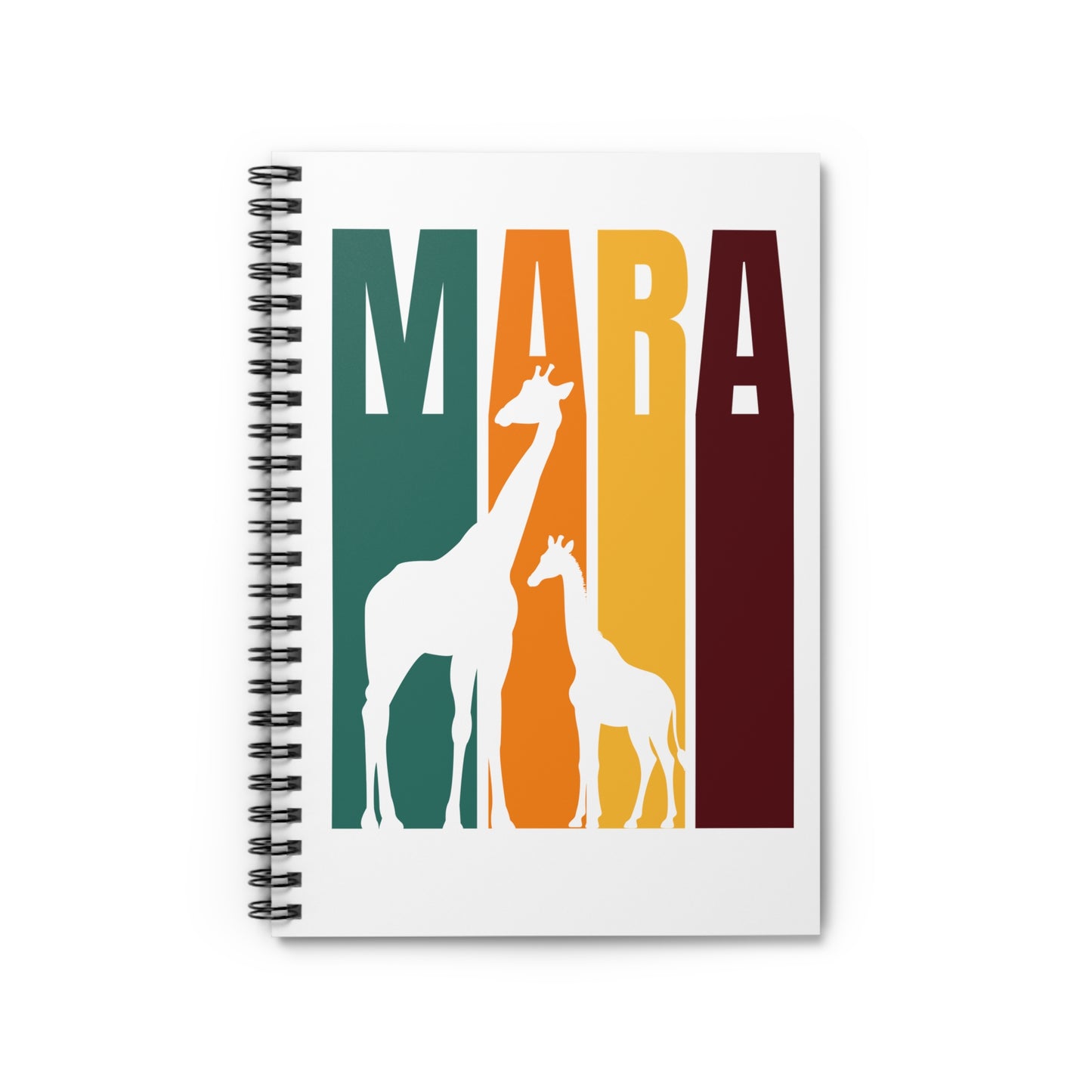 Giraffe in the Mara Spiral Notebook - Ruled Line | Eco-Friendly Journal, Masai Mara Safari, Travel Planner, Gift for Animal Lovers, Creative Writing, Nature Enthusiasts
