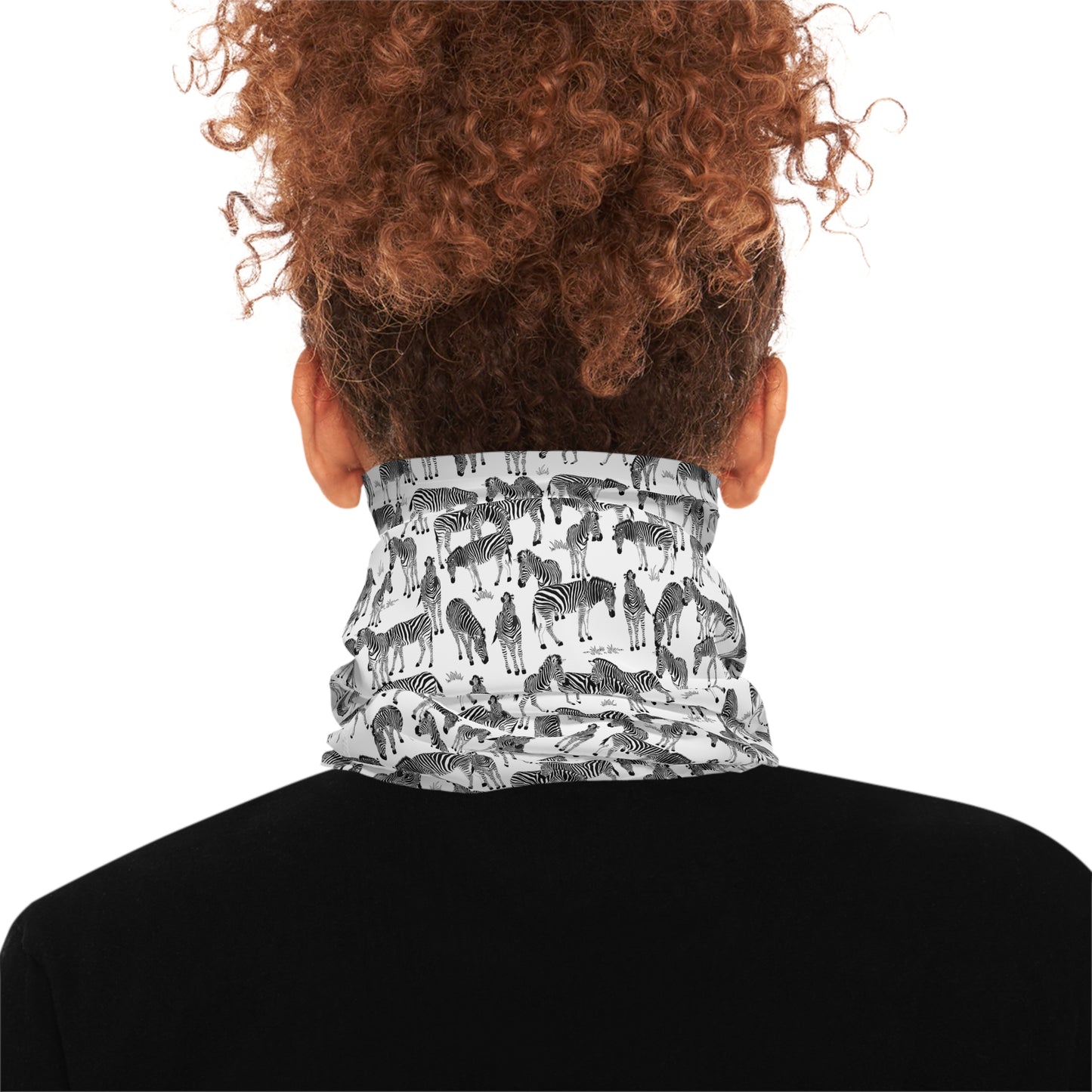 Colorful Lightweight Neck Gaiter with Zebra Herd Design (White), Outdoor Accessory, Unique Gift, Hiking Gear, Nature-Themed Scarf
