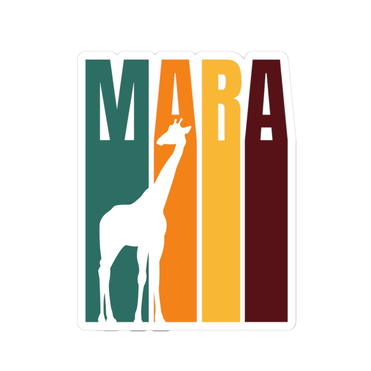 Safari Themed, Giraffe, Masai Mara, Vibrant Kiss-Cut Stickers for Laptop, Scrapbooking, Gifts, Eco-Friendly Decor, Customizable Designs