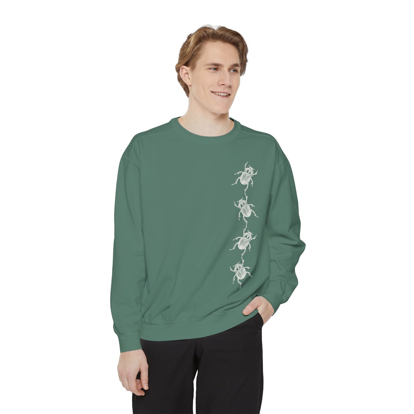 Dung Beetle Chain Design Sweatshirt, Cozy Unisex Pullover, Perfect for Nature Lovers, Gifts for Biologists, Casual Layering Piece